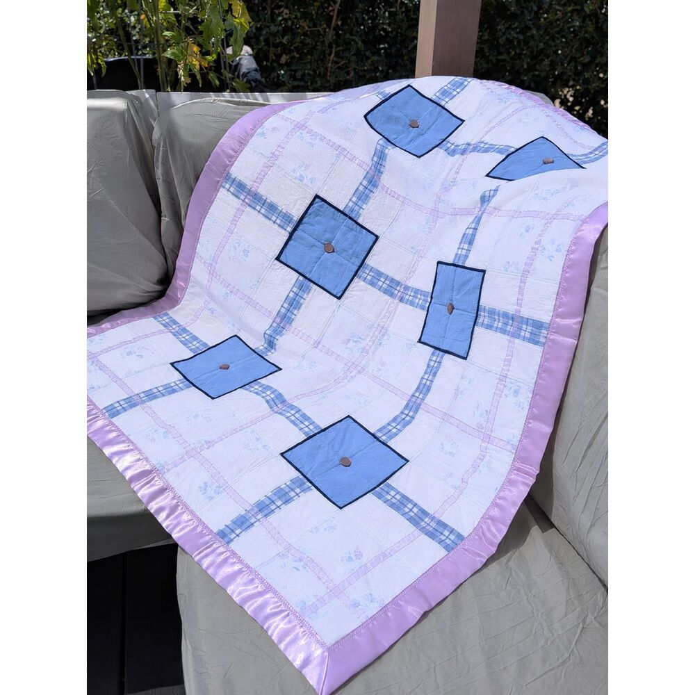 Nursery Throw or Wall Hanging - 53 x 38 inches - Lightweight Scrap Quilt